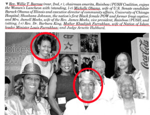 Here's a photo from JET magazine with Obama's wife and Farrakhan's ...