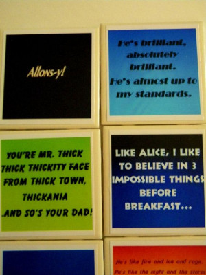 Doctor Who Quotes Wall Art or Ceramic Tile CoastersSet of 6 Free ...