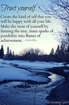 Inspiring quote - trust, happy, achievement, golda meir 