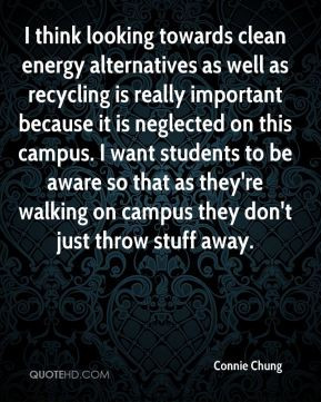 Connie Chung - I think looking towards clean energy alternatives as ...