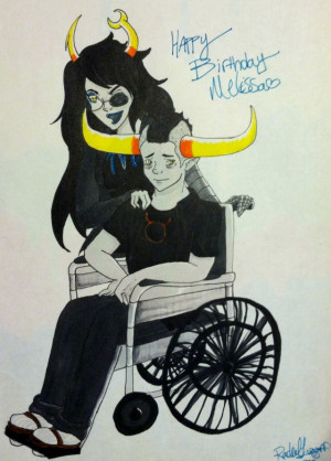 Vriska Kills Tavros Vriska and tavros by raraivy