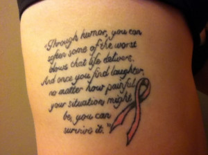 Inspirational inscriptions related to breast cancer awareness