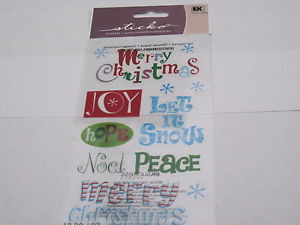 Scrapbooking-Crafts-Sticker-Pack-Stickos-Merry-Christmas-Sayings-Red ...