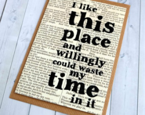 Shakespeare Quote Housewarming Card 'I like this place' new home party ...