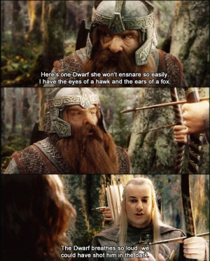 13 funniest quote basically any interaction between legolas and gimli ...