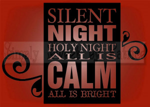 Details about SILENT NIGHT CHRISTMAS Vinyl Wall Saying Lettering Quote ...