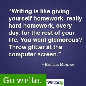 Writing is like giving yourself homework, really hard homework, every ...
