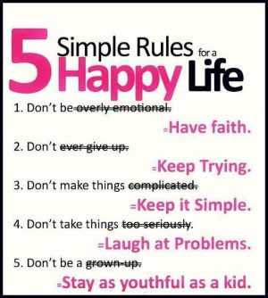 Inspirational Quotes 5 simple rules Inspirational Quotes Of Life