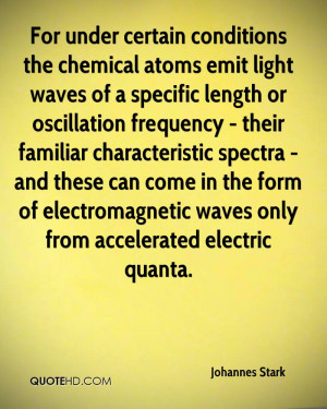 chemical atoms emit light waves of a specific length or oscillation ...