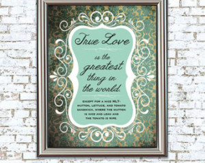 True Love MLT 8x10 Print princess bride quote funny valentine