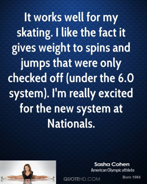 It works well for my skating. I like the fact it gives weight to spins ...