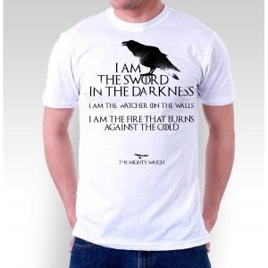 Game of Thrones Nights Watch Quote White T-Shirt Medium ZT