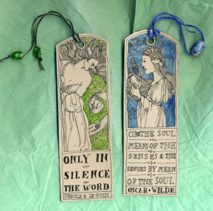 Two hand-made and illustrated quote bookmarks . Artwork and ...