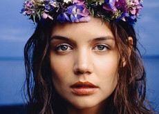 brunettes women actresses katie holmes faces flower in hair Wallpaper ...