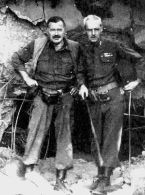 Ernest Hemingway (left) with Col. Charles Lanham in Hürtgen Forest ...