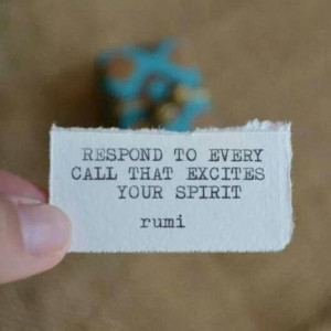 Respond to every call that excites your spirit - Rumi