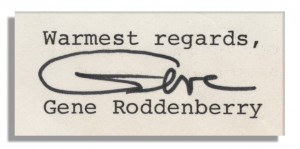 Gene Roddenberry Letter Signed Regarding the Film-Version of Star Trek ...