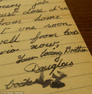 Touching message from WWII frontline soldier, Douglas Dover, to his ...