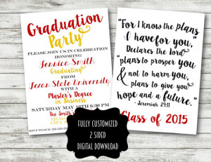 Graduation invitation announcement party college university high ...