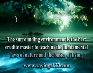 The Surrounding Environment Is The Best Erudite Master To Teach Us The ...