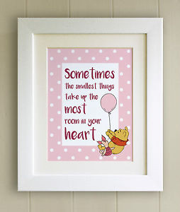Winnie-the-Pooh-FRAMED-QUOTE-PRINT-New-Baby-Birth-Nursery-Picture-Gift ...