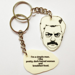 Ron Swanson Quotes Keychain. PRE-ORDER Ships on Nov. 6th