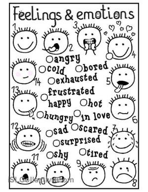 Feelings and emotions - matching worksheet by leigh