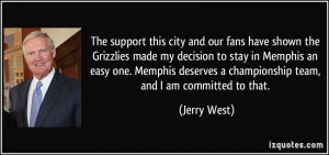 The support this city and our fans have shown the Grizzlies made my ...