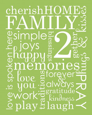 family word art collage & phrases download