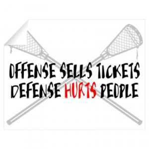 CafePress > Wall Art > Wall Decals > Lacrosse Defense Hurts Wall Decal