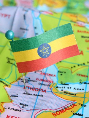 Ethiopia Waving Flag Detail