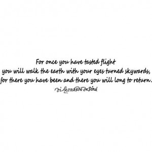 Leonardo Da Vinci Quote - Tasted Flight -SMALL- Vinyl Wall Decal ...