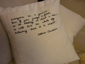 ... just turn the pillows over, since the backside of each is quote-less