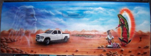 Guadalupe -- tailgate jesus truck mexican art catholic mural portrait ...