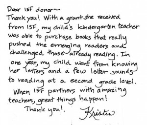 thank you letter to parents from teacher
