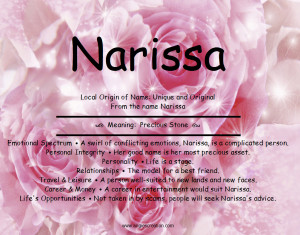 local origin of name unique and original from the name narissa meaning ...