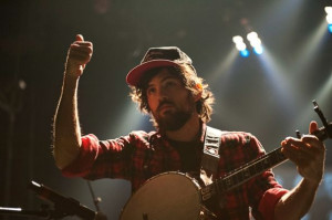 Scott Avett gives a thumbs up to the guys behind the soundboard. The ...