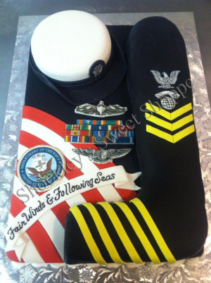 Navy Retirement Cake at Shockley's Sweet Shoppe. Great idea for when ...