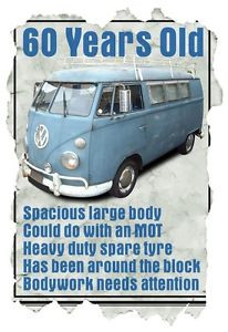 ... Shirt-60-Year-Old-VW-Camper-Van-Funny-Quote-Ideal-Birthday-Present