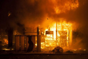 Ferguson Shooting Burning Building