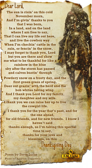 Cowboy Love Poems Cowboy poem, thanksgiving 2013
