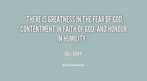 There Is Greatness In The Fear Or God, Contentment In Faith Or God And ...