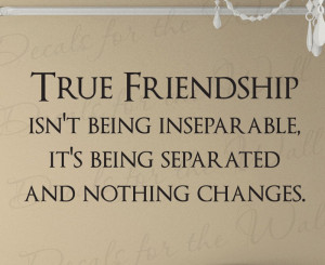 Friendship isn't being Inseperable Friends Wall Decal Quote