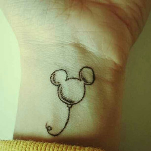 Balloon tattoo of Mickey Mouse