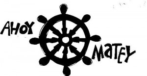 Pirate Ahoy Matey Helm Steering Wheel Vinyl Lettering Wall Sayings ...