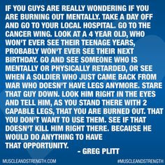Motivation from Greg Plitt. More