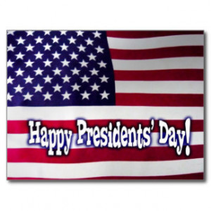 Happy Presidents' Day American Flag Postcard