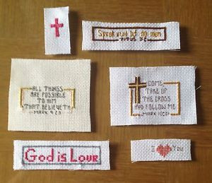Lot-of-6-finished-completed-cross-stitch-bible-verses-and-christian ...