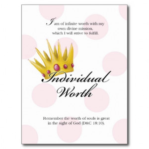 YW Value Card - Individual Worth Post Cards