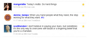 wonderful trio of self-reliance reminders. Read them from the bottom ...